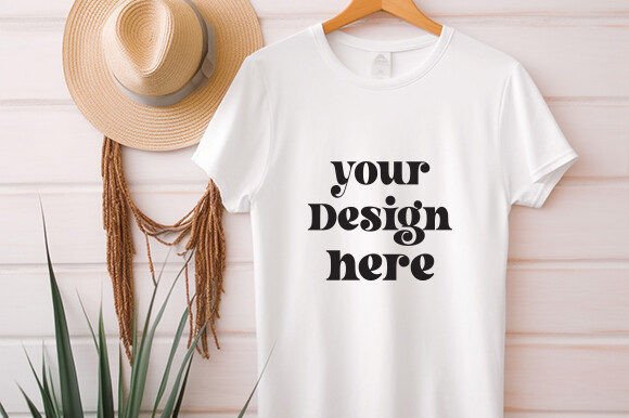 Bella Canvas 3001 Hanging Mockup Vol 18 Graphics T-Shirts