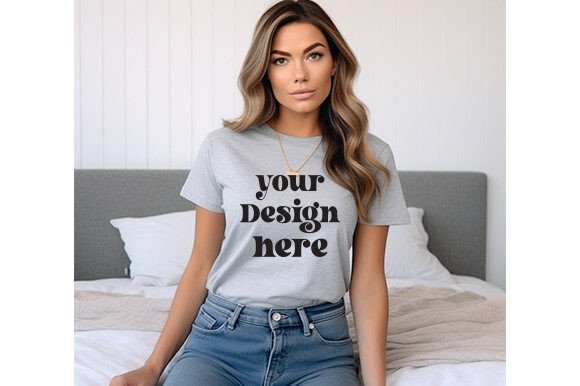Bella Canvas 3001 Mockup: Graphics for T-Shirts