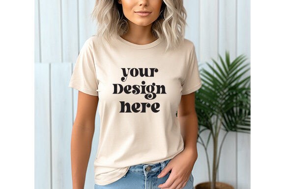 Bella Canvas 3001 Sand.Dune Mockup: Graphics for T-Shirts