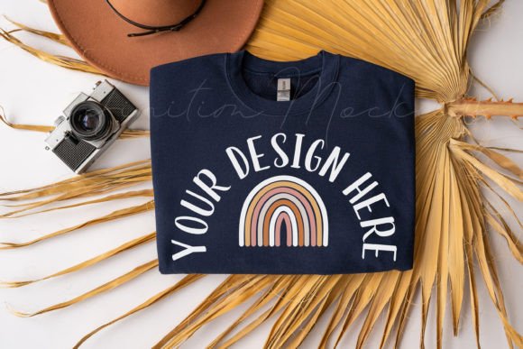 Gildan 18000 Navy Mockup: Graphics for Hoodies Sweatshirts