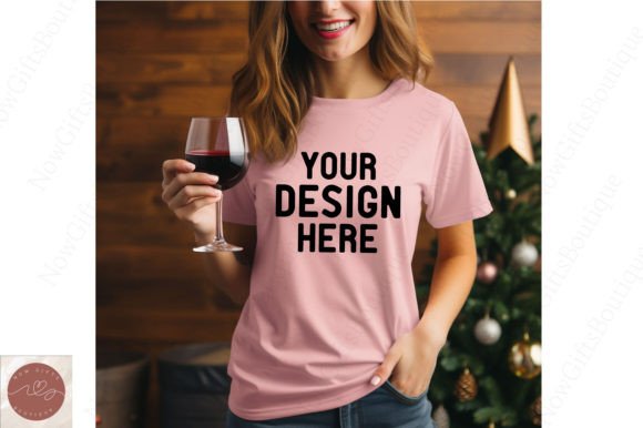 Gildan 18000 New Years Pink Mockup for Graphics and T-Shirts