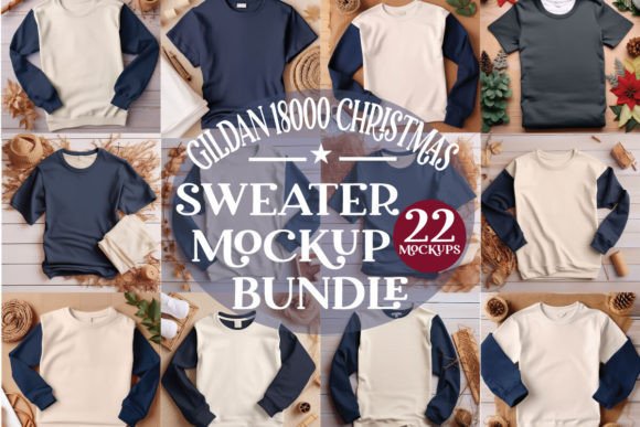 Gildan 18000 Sweater Mockup: Graphics for Hoodies Sweatshirts