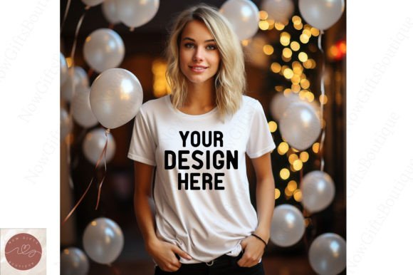 Happy New Year Woman Mockup 93 for T-Shirts & Graphics