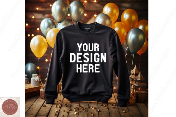New Year Sweater Mockup for Hoodies Sweatshirts Graphics