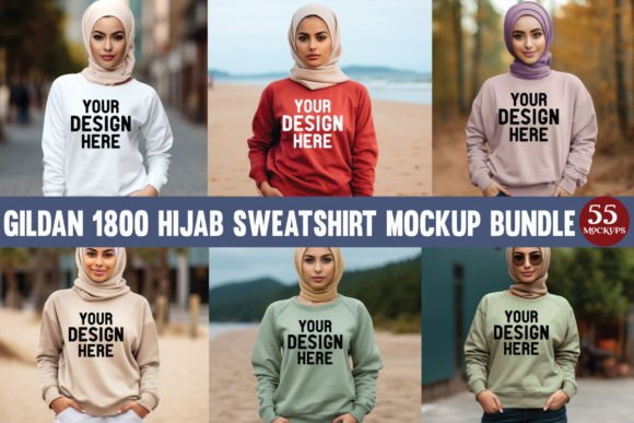 Review: Gildan 1800 Hijab Sweatshirt Mockup Bundle