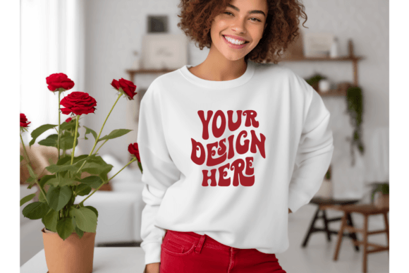 Reviewing Valentine White Sweatshirt Mockup 03